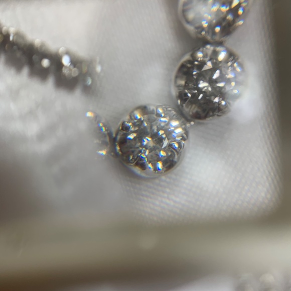 18k white gold 14ct diamond tennis necklace - Picture 8 of 11